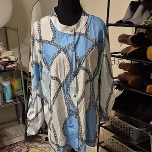 Elegant Chain Pattern Button Down Shirt